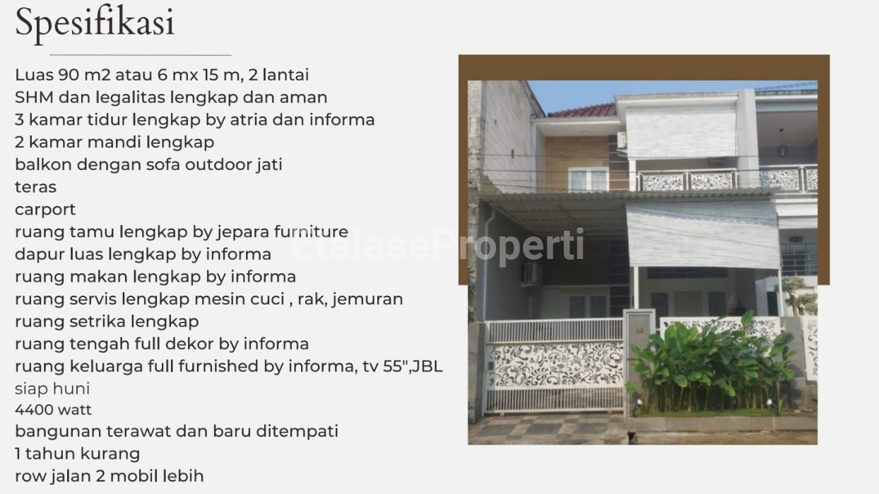 Foto properti Paket Lengkap & Siap Huni !! Rumah Palem Putri Indah Gedangan Sidoarjo Dijual Fully Furnish 2