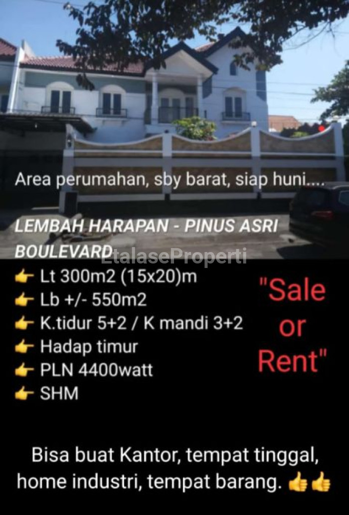 Foto properti Dijual Area Perumahan, Sby Barat, Siap Huni. LEMBAH HARAPAN. PINUS ASRI BOULEVARD ( Jln Kembar ) 3