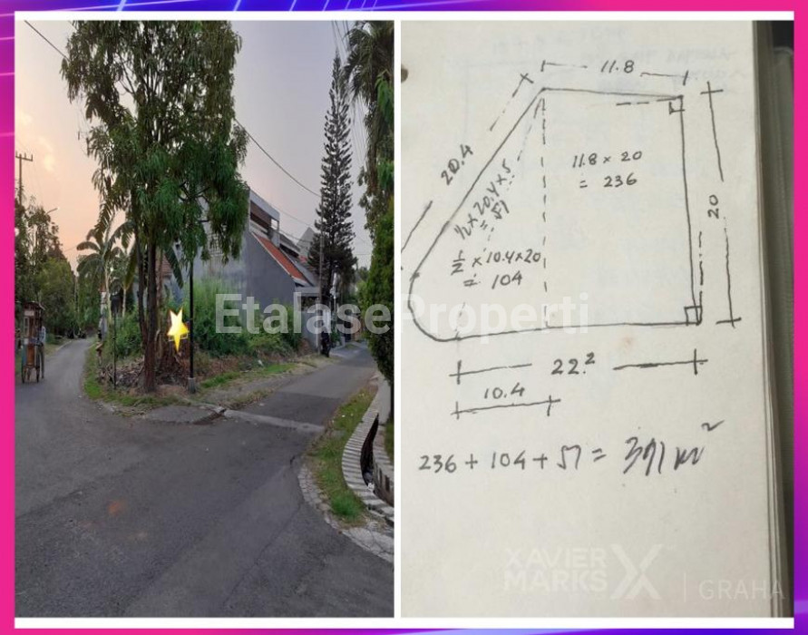 Foto properti Jual Tanah 390m² Jemursari 7 Jt Per Mtr 2