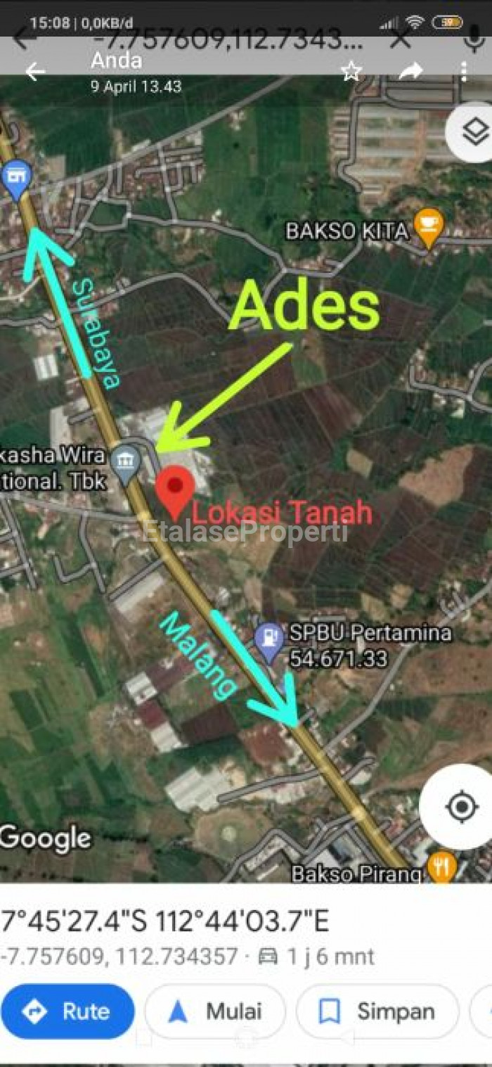 Foto properti Jual Cepat Tanah Murah Poll Lokasi Jalan Raya Surabaya - Malang 2