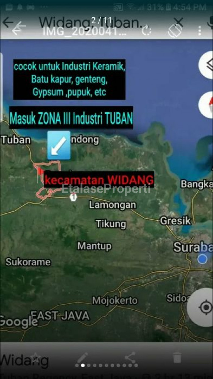 Foto properti Dijual Tanah Zona Industri Jln. Nasional Mrutuk Utara, Widang, Tuban 4