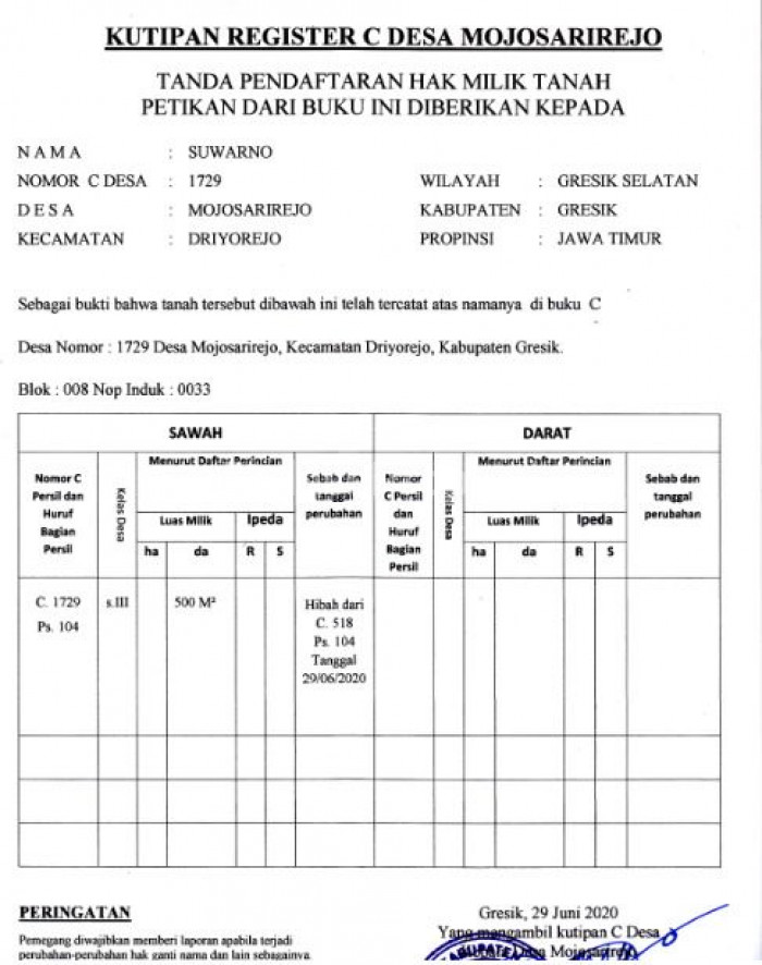 Foto properti DI JUAL TANAH LOKASI STRATEGIS SUMPUT DRIYOREJO-GRESIK 1